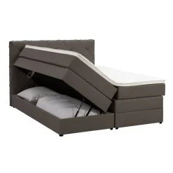 Boxspring met opbergruimte Liv geruit - donkerbruin - 180x200 cm