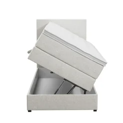 Boxspring met opbergruimte Liv egaal - ecru - 90x200 cm