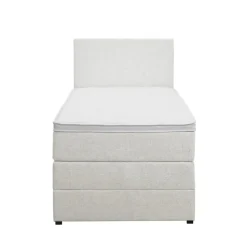 Boxspring met opbergruimte Liv egaal - ecru - 90x200 cm