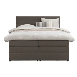 Boxspring met opbergruimte Liv geblokt - donkerbruin - 180x200 cm