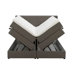 Boxspring met opbergruimte Liv geblokt - donkerbruin - 180x200 cm