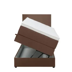 Boxspring met opbergruimte Liv egaal - bruin - 90x200 cm