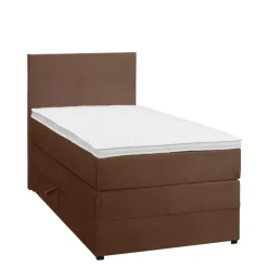 Boxspring met opbergruimte Liv egaal - bruin - 90x200 cm