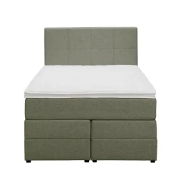 Boxspring met opbergruimte Liv geblokt - groen - 120x200 cm