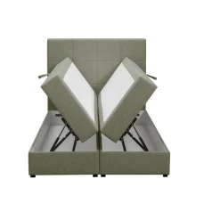 Boxspring met opbergruimte Liv geblokt - groen - 120x200 cm