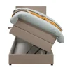 Boxspring met opbergruimte Liv egaal - beige - 90x200 cm