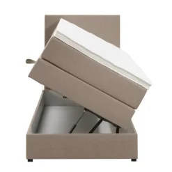 Boxspring met opbergruimte Liv egaal - beige - 90x200 cm