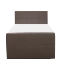 Boxspring met opbergruimte en voetbord Liv geblokt - donkerbruin - 120x200cm