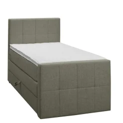 Boxspring met opbergruimte en voetbord Liv geblokt - groen - 90x200cm