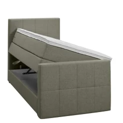 Boxspring met opbergruimte en voetbord Liv geblokt - groen - 90x200cm