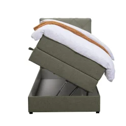 Boxspring met opbergruimte Liv geruit - groen - 90x200 cm