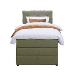 Boxspring met opbergruimte Liv geruit - groen - 90x200 cm