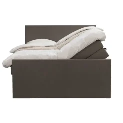 Boxspring met opbergruimte en voetbord Liv egaal - donkerbruin - 140x200cm
