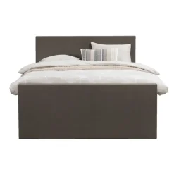 Boxspring met opbergruimte en voetbord Liv egaal - donkerbruin - 140x200cm