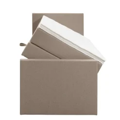 Boxspring met opbergruimte en voetbord Liv egaal - beige - 90x200cm
