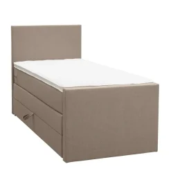 Boxspring met opbergruimte en voetbord Liv egaal - beige - 90x200cm