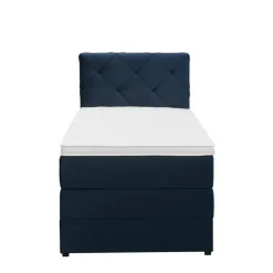 Boxspring met opbergruimte Liv geruit - blauw - 90x200 cm