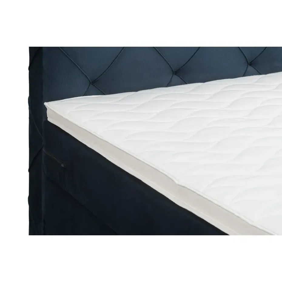 Boxspring met opbergruimte Liv geruit - blauw - 90x200 cm