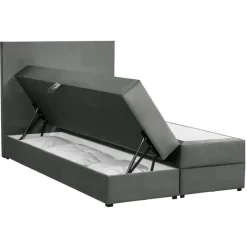 Boxspring met opbergruimte Liv egaal - grijs - 120x200 cm