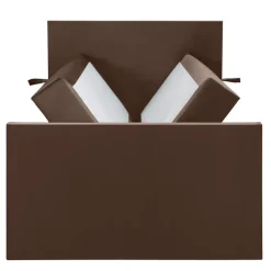 Boxspring met opbergruimte en voetbord Liv egaal - bruin - 120x200cm