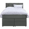 Boxspring met opbergruimte Liv geruit - grijs - 120x200 cm