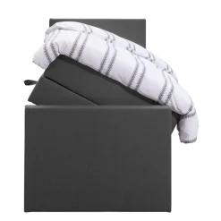 Boxspring met opbergruimte en voetbord Liv egaal - antraciet - 90x200cm