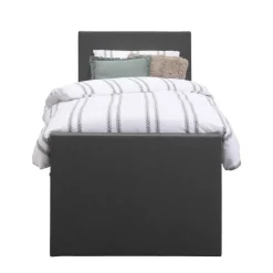 Boxspring met opbergruimte en voetbord Liv egaal - antraciet - 90x200cm