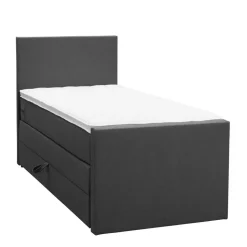 Boxspring met opbergruimte en voetbord Liv egaal - antraciet - 90x200cm
