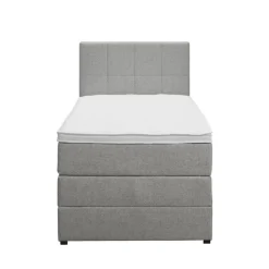 Boxspring met opbergruimte Liv geblokt - lichtgrijs - 90x200 cm