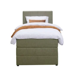 Boxspring met opbergruimte Liv geblokt - groen - 90x200 cm