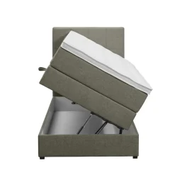 Boxspring met opbergruimte Liv geblokt - groen - 90x200 cm