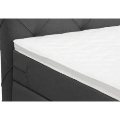 Boxspring met opbergruimte en voetbord Liv geruit - antraciet - 160x200cm