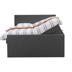 Boxspring met opbergruimte en voetbord Liv egaal - antraciet - 140x200cm
