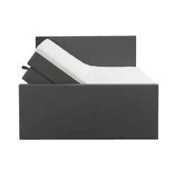 Boxspring met opbergruimte en voetbord Liv egaal - antraciet - 140x200cm