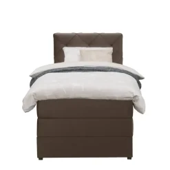 Boxspring met opbergruimte Liv geruit - bruin - 90x200 cm