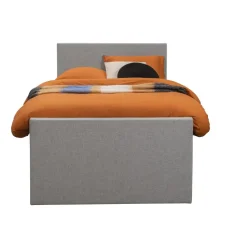Boxspring met opbergruimte en voetbord Liv egaal - lichtgrijs - 120x200cm