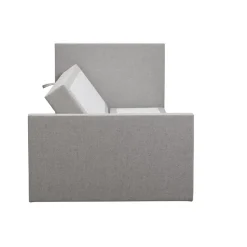 Boxspring met opbergruimte en voetbord Liv egaal - lichtgrijs - 120x200cm