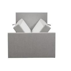 Boxspring met opbergruimte en voetbord Liv egaal - lichtgrijs - 120x200cm