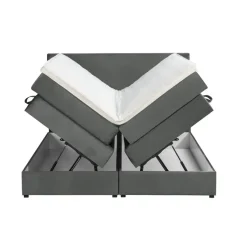 Boxspring met opbergruimte Liv egaal - grijs - 160x200 cm