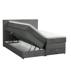 Boxspring met opbergruimte Liv egaal - grijs - 160x200 cm
