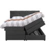 Boxspring met opbergruimte Liv geruit - antraciet - 140x200 cm