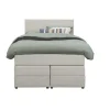 Boxspring met opbergruimte Liv egaal - ecru - 120x200 cm