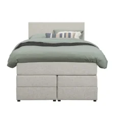 Boxspring met opbergruimte Liv egaal - ecru - 120x200 cm
