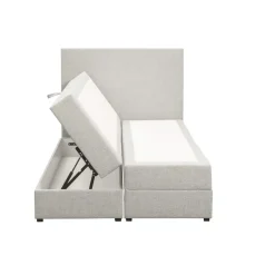 Boxspring met opbergruimte Liv egaal - ecru - 120x200 cm