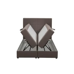 Boxspring met opbergruimte Liv geblokt - donkerbruin - 120x200 cm