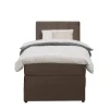 Boxspring met opbergruimte Liv geblokt - bruin - 90x200 cm