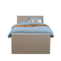 Boxspring met opbergruimte en voetbord Liv egaal - beige - 120x200cm