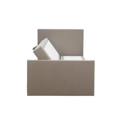 Boxspring met opbergruimte en voetbord Liv egaal - beige - 120x200cm