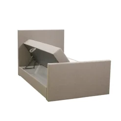 Boxspring met opbergruimte en voetbord Liv egaal - beige - 120x200cm