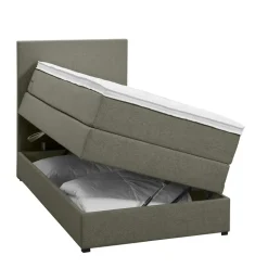 Boxspring met opbergruimte Liv egaal - groen - 90x200 cm